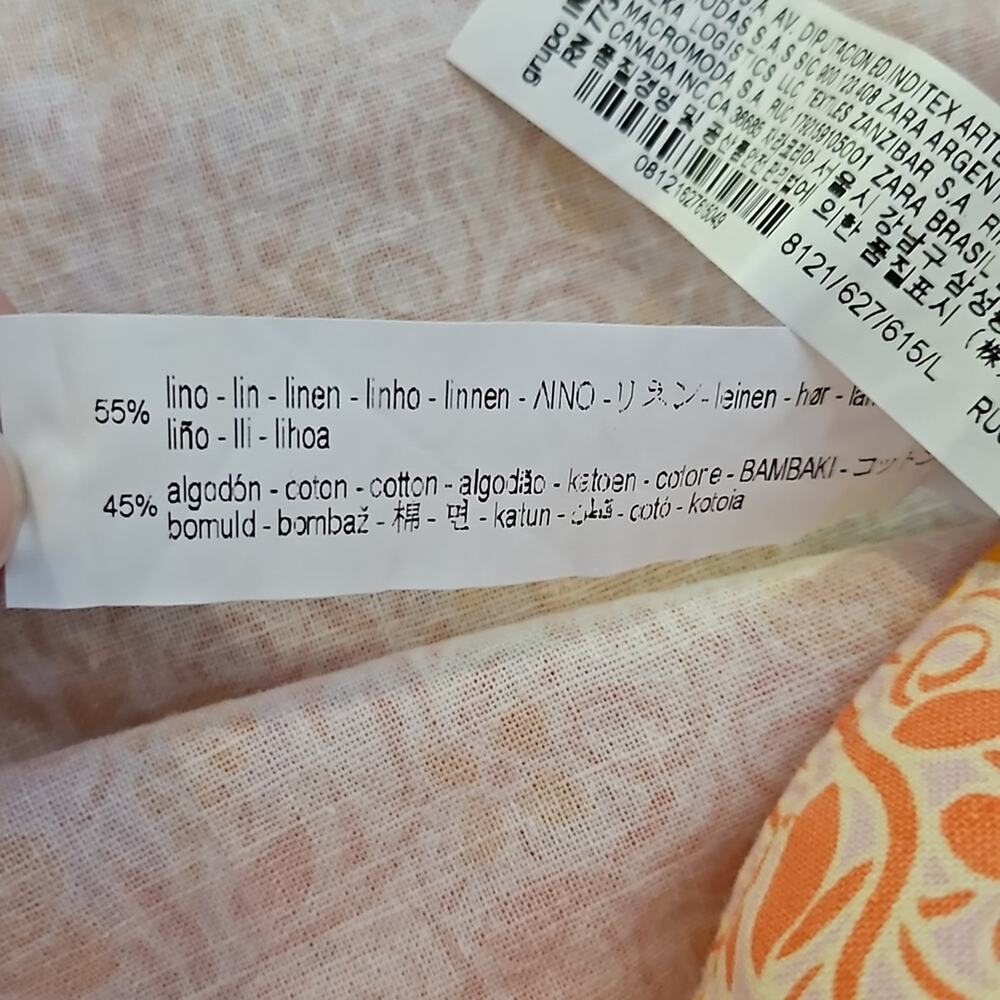 Zara Linen Blend Floral Mini Skirt Sz Large - Picture 9 of 10